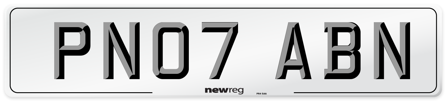 PN07 ABN Number Plate from New Reg